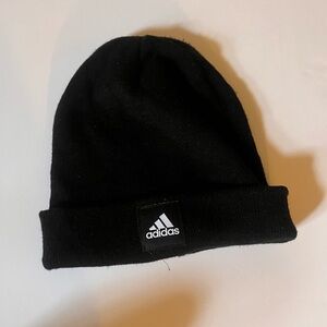 adidas Black Knit Cuff Beanie with Logo Patch